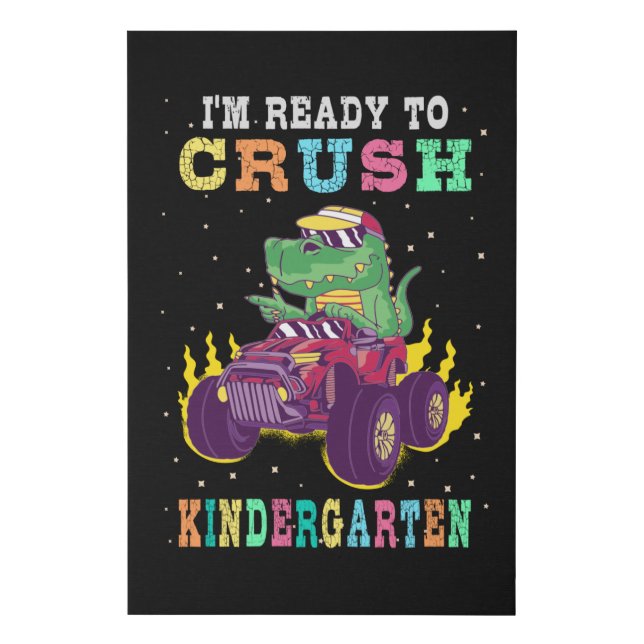 Ready to crush kindergarten faux canvas print (Front)