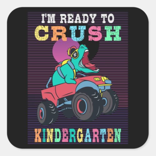 Ready to crush kindergarten square sticker