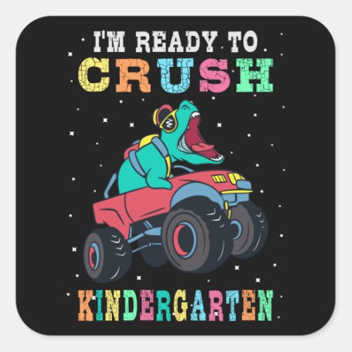 Ready to crush kindergarten square sticker