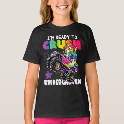 Ready To Crush Kindergarten Unicorn Monster Truck T_Shirt