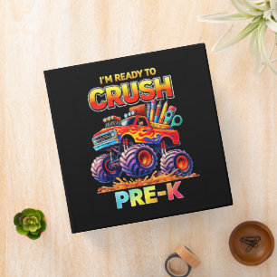 Ready to Crush Pre-K Monster Truck Back to School 3 Ring Binder