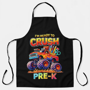 Ready to Crush Pre-K Monster Truck Back to School Apron