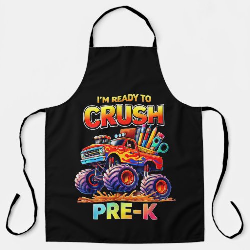 Ready to Crush Pre-K Monster Truck Back to School Apron