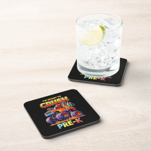 Ready to Crush Pre-K Monster Truck Back to School Beverage Coaster