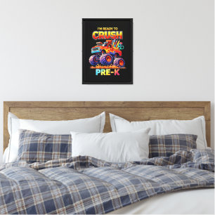 Ready to Crush Pre-K Monster Truck Back to School Canvas Print