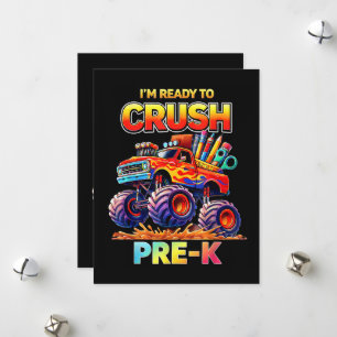 Ready to Crush Pre-K Monster Truck Back to School Holiday Card
