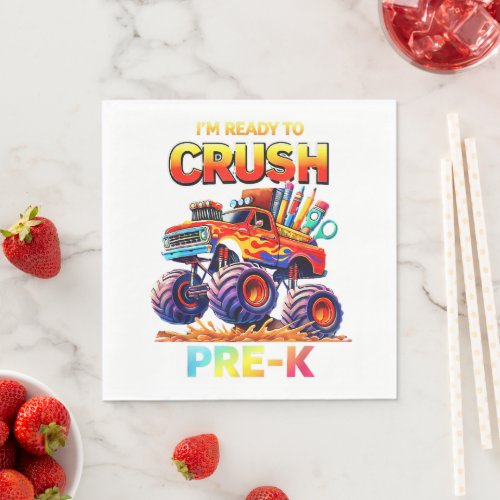 Ready to Crush Pre-K Monster Truck Back to School Napkins