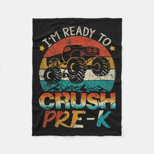Ready To Crush Pre_k Monster Truck Vintage Boys Gi Fleece Blanket