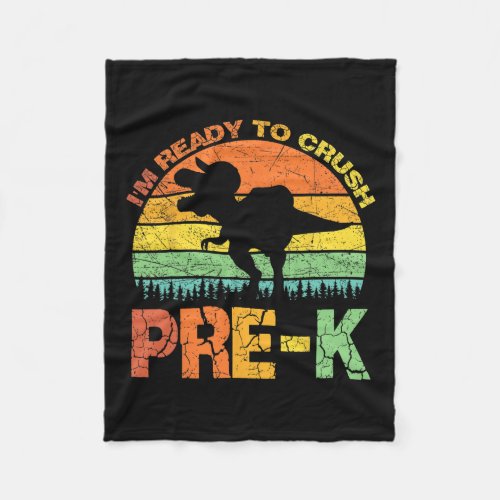 Ready To Crush Pre K T Rex Dinosaur Back To School Fleece Blanket
