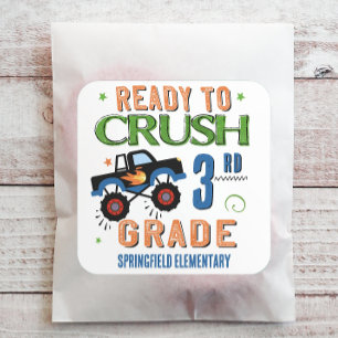 Ready to Crush Third Grade School Square Sticker