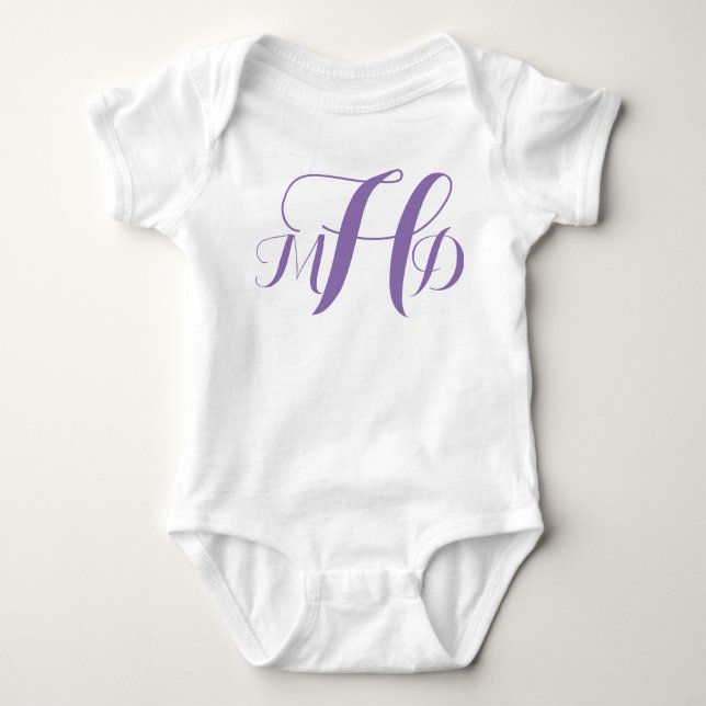 Ready to Customize Monogrammed Infant Fashion Baby Bodysuit (Front)