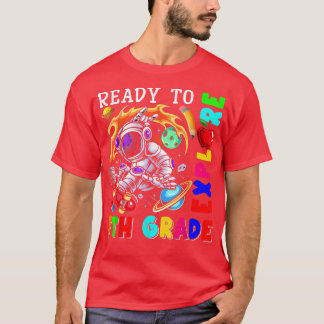 Ready To Eplore 7th Grade Astronaut Skateboarding  T-Shirt