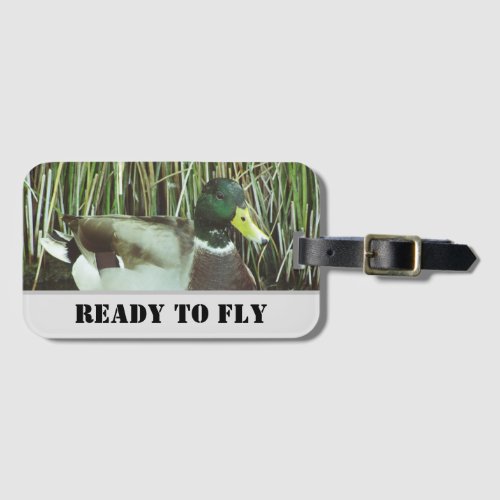 Ready to Fly Mallard Duck Photo Male Bird Luggage Tag