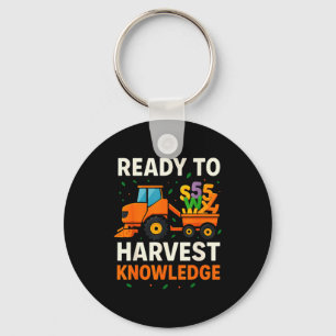 Ready To Harvest Knowledge Tractor Farmer Teacher Keychain