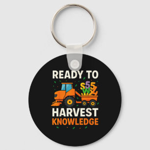 Ready To Harvest Knowledge Tractor Farmer Teacher Keychain