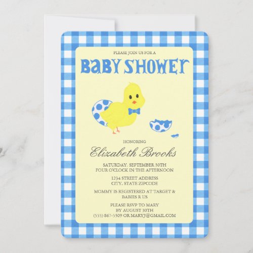 Ready To Hatch Chicky Boy Baby Shower Invitation