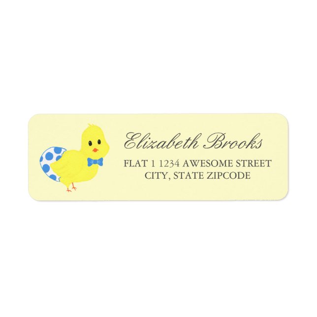 Ready To Hatch Chicky Boy Baby Shower Label (Front)