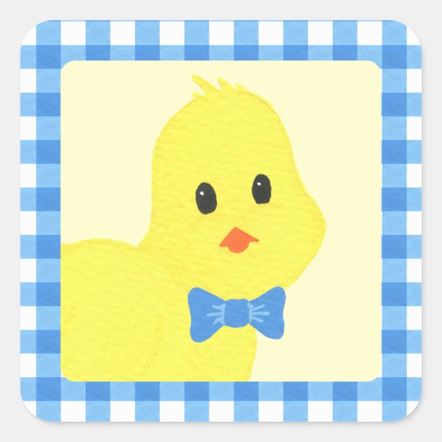 Ready To Hatch Chicky Boy Baby Shower Square Sticker (Front)