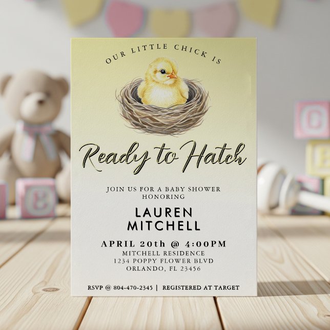 Ready To Hatch Yellow Spring Chick Baby Shower Invitation (Ready To Hatch Yellow Spring Chick Baby Shower Invitation
)