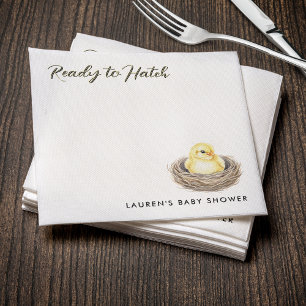 Ready To Hatch Yellow Spring Chick Baby Shower Napkins