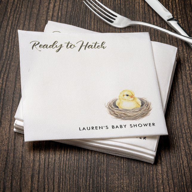 Ready To Hatch Yellow Spring Chick Baby Shower Napkins (Ready To Hatch Yellow Spring Chick Baby Shower Napkins
)