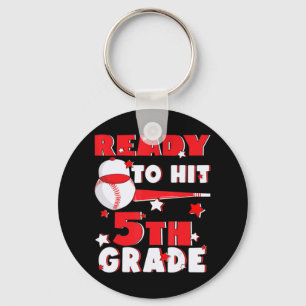 Ready To Hit 5th Grade Baseball Teacher Kids Back  Keychain