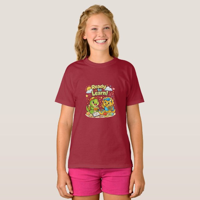Ready To Learn Dino Preschool Shirt (Front Full)