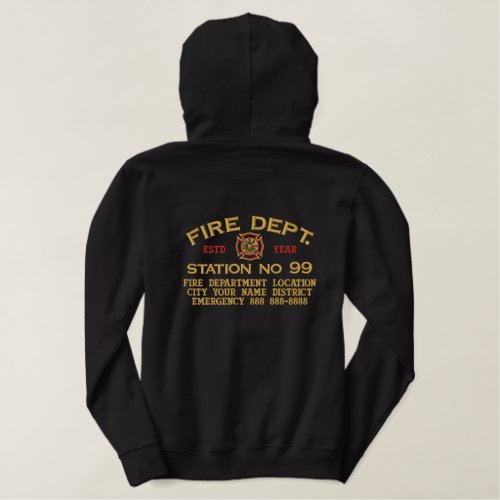 Ready to Personalize Fire Department Firefighter Embroidered Hoodie