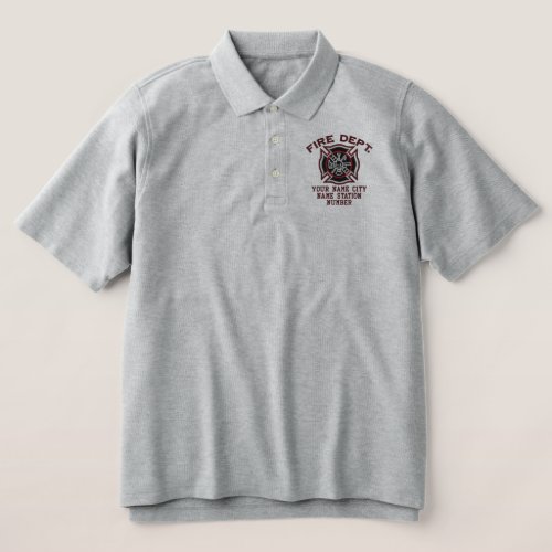 Ready to Personalize Fire Department Firefighter Embroidered Polo Shirt
