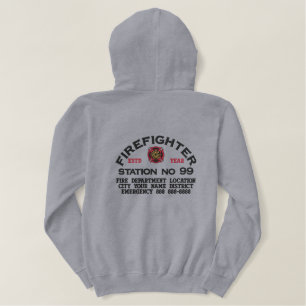Ready to Personalize Firefighter Embroidery Jacket Embroidered Hoodie