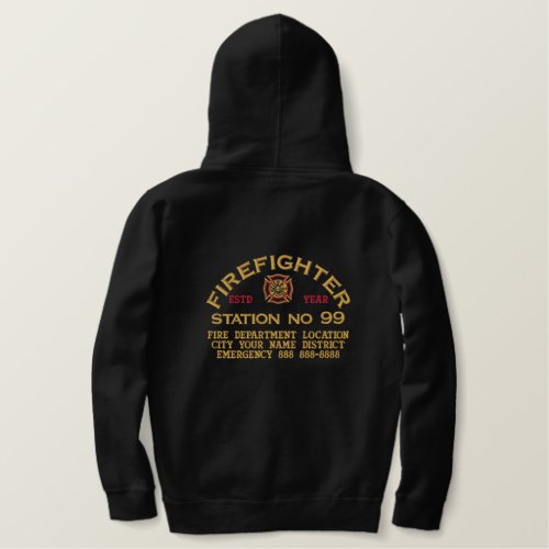 Ready to Personalize Firefighter Embroidery Jacket Embroidered Hoodie