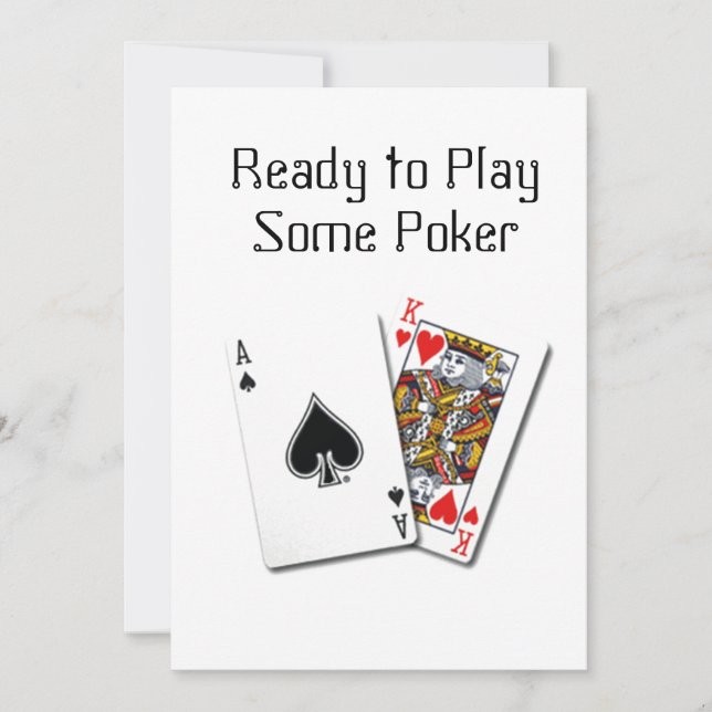 "READY TO PLAY SOME POKER" CARD PARTY INVITATION (Front)