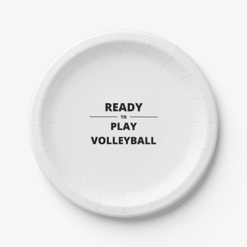 READY TO PLAY VOLLEYBALL PAPER PLATES