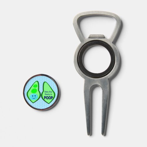 Ready to Poop Baby Boy Blue Pea Divot Tool