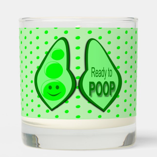 Ready to Poop New Baby Funny Green Pea Scented Candle (Front)