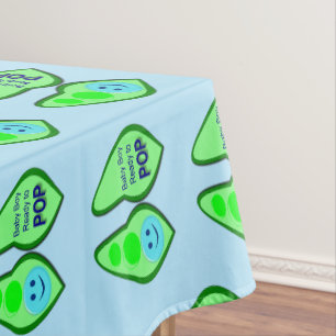 Ready to Pop Baby Boy Blue Pea Baby Shower Tablecloth