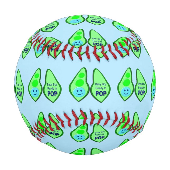 Ready to Pop Baby Boy Blue Pea Baseball (Back)