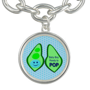 Ready to Pop Baby Boy Blue Pea Bracelet