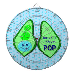Ready to Pop Baby Boy Blue Pea Dart Board