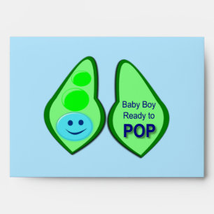 Ready to Pop Baby Boy Blue Pea Envelope