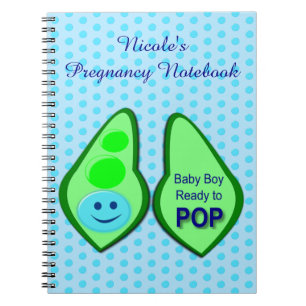 Ready to Pop Baby Boy Blue Pea Notebook