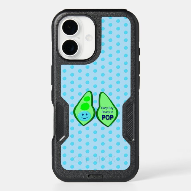 Ready to Pop Baby Boy Blue Pea Otterbox iPhone Case (Back)