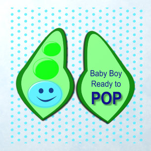 Ready to Pop Baby Boy Blue Pea Wall Decal