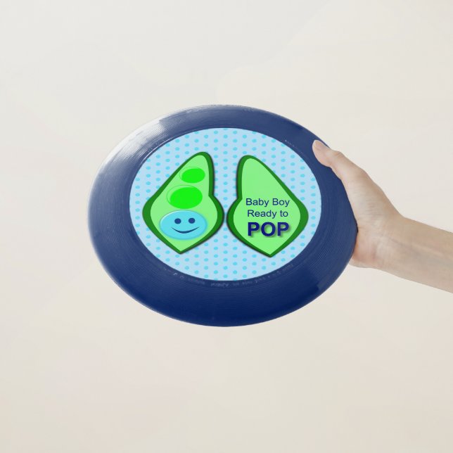 Ready to Pop Baby Boy Blue Pea Wham-O Frisbee (In Hand)