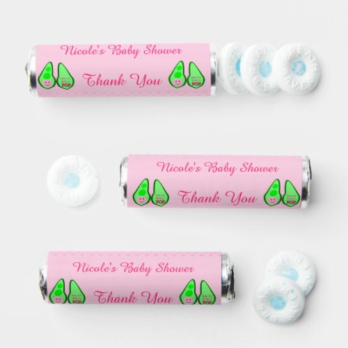 Ready to Pop Baby Girl Pink Pea Baby Shower Custom Breath Savers Mints