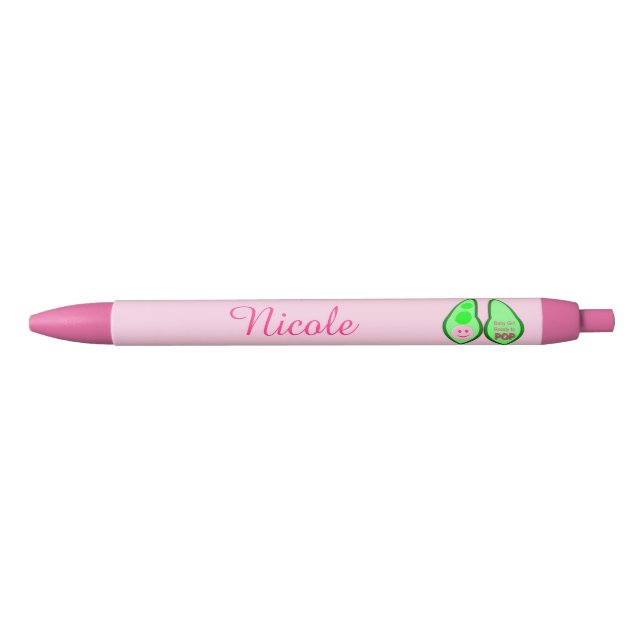 Ready to Pop Baby Girl Pink Pea Custom Pen (Front)