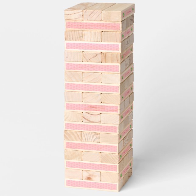 Ready to Pop Baby Girl Pink Pea Custom Topple Tower (Assembled)
