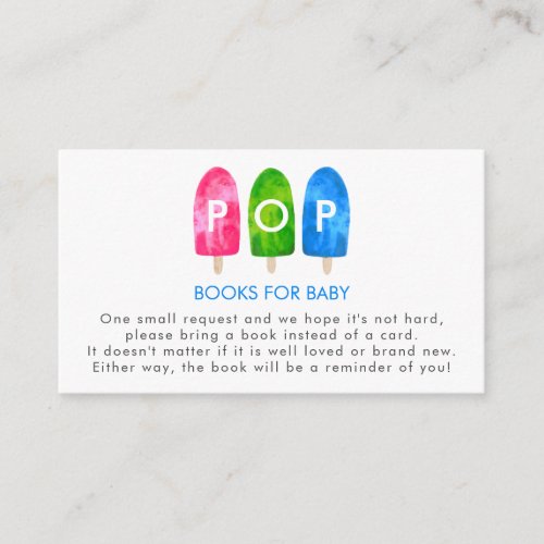 Ready to Pop  Baby Shower Book Request Enclosure Card