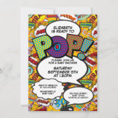 Ready to Pop Baby Shower Comic Book Modern Invitation (Front)