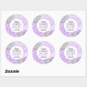 Ready to Pop Baby Shower Favor / purple dahlia mum Classic Round Sticker (Sheet)